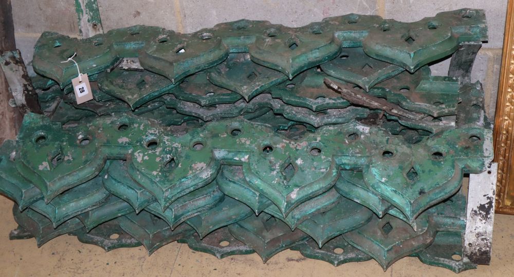 Cast metal architectural edging panels, total length approx. 14 meters